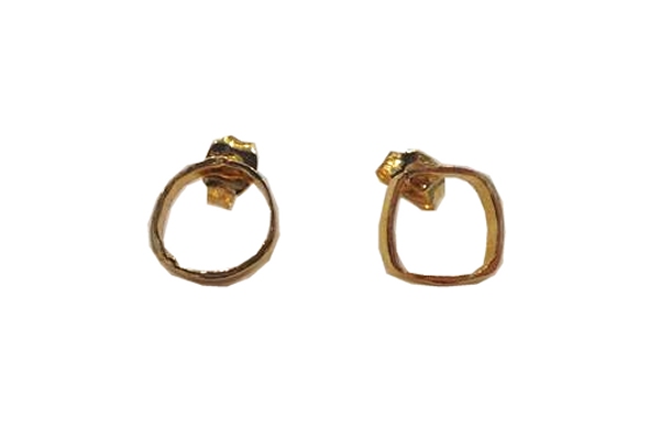 Gorjana Circle and Square Earrings 18K Gold Plated